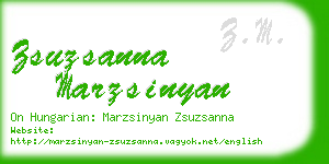 zsuzsanna marzsinyan business card